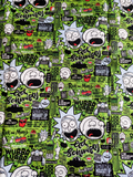 Pickle Rick Cartoon- Fabric Destash 37" Wide X 38" Tall